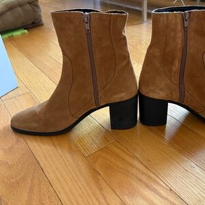 Zara tan suede boots